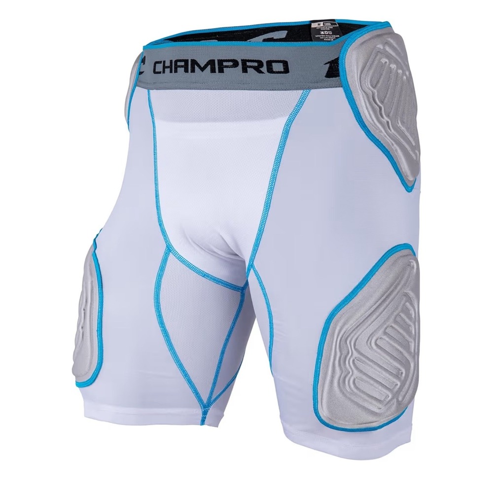 Champro Mens Bull Rush 5-Pad‎ Football Compression Girdle White Blue Grey 2X